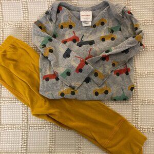 Hanna Andersson Matching Wiggle Set 18-24 Months Snapsuit Onesie Bodysuit Pants
